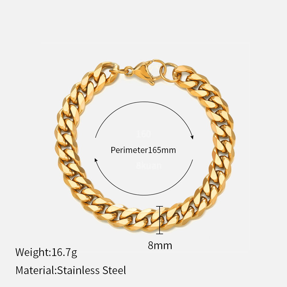 8mm cuban chain in 16.5cm