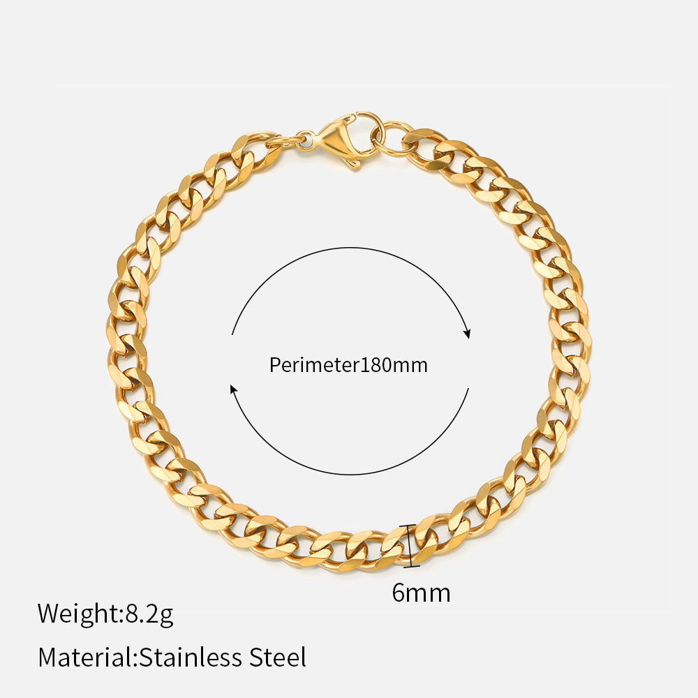 6mm cuban chain in 18cm