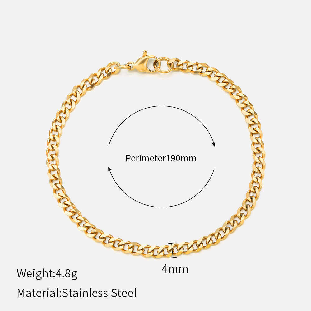 4mm cuban chain in 19cm
