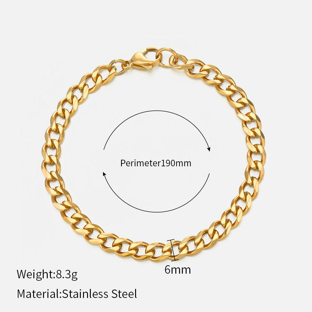 6mm cuban chain in 19cm