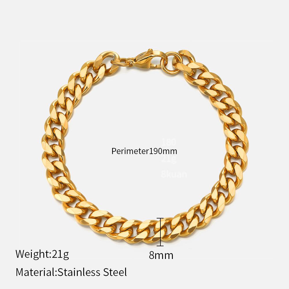 8mm cuban chain in 19cm