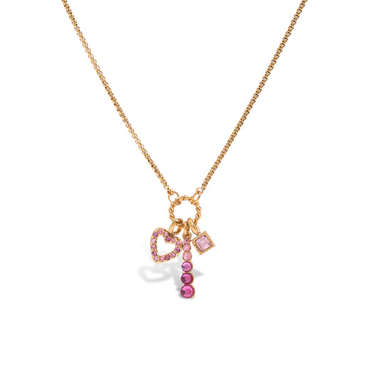 Pink Heart Collarbone Chain